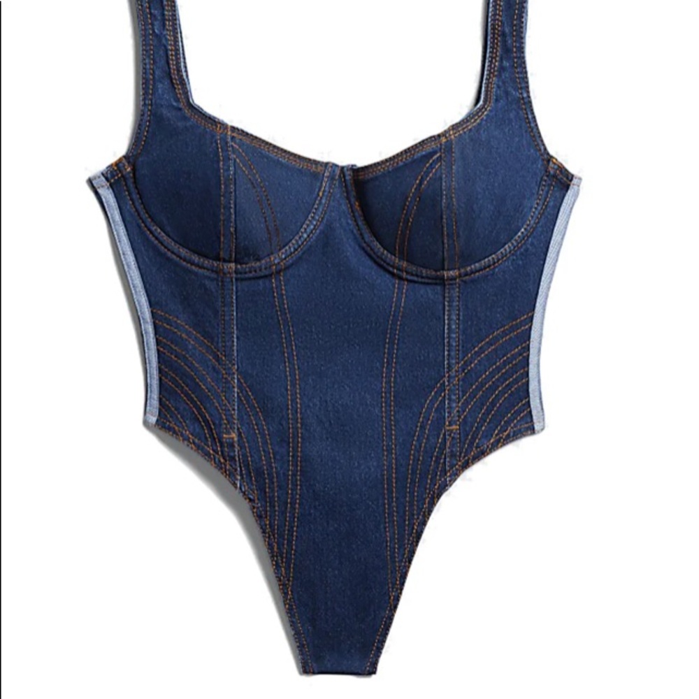 🛑 Ivy Park x Adidas Blue Jean Bodysuit and Skirt Set